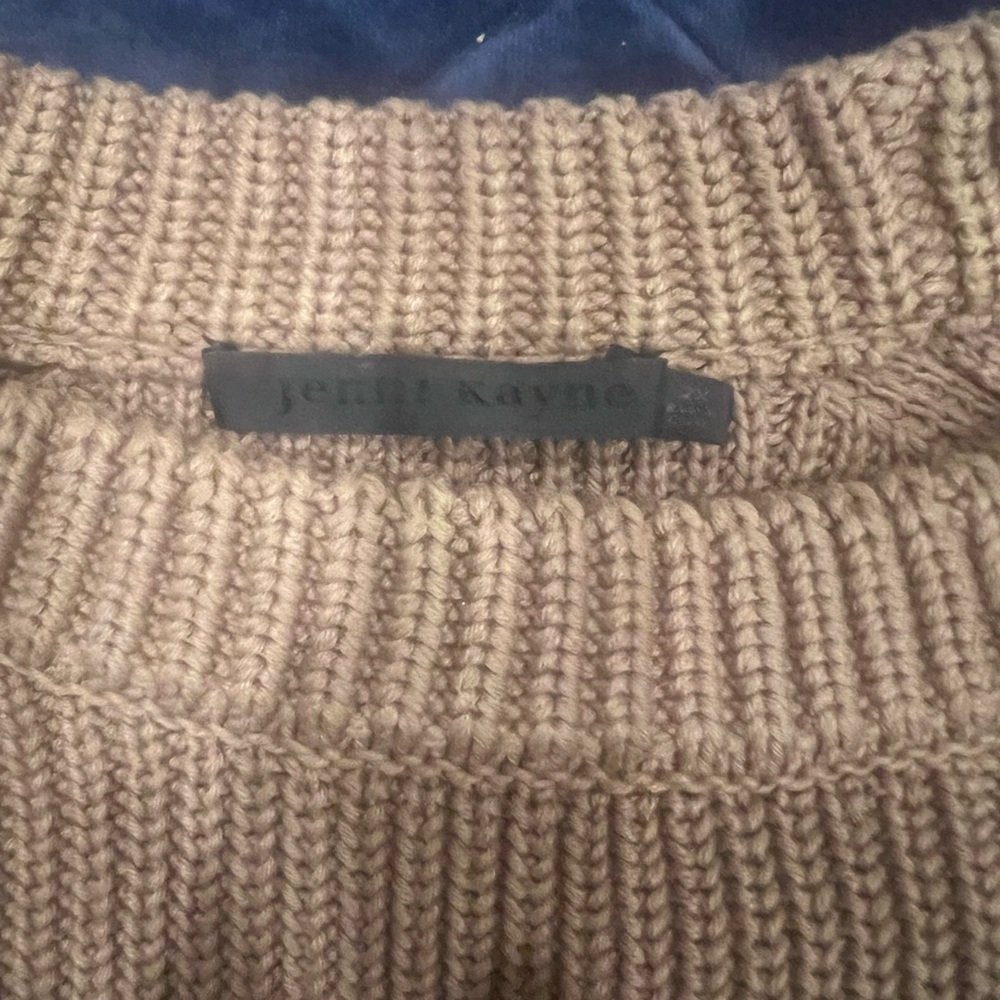 Jenni Kayne Oversized Cotton Fisherman Sweater, 2X, Camel/Beige/Caramel Color - Picture 2 of 9
